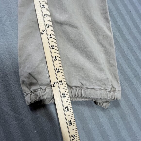 Zara Cargo Pants Womens Small Beige Khaki Straight Leg Drawstring Hem Pockets - Picture 8 of 10
